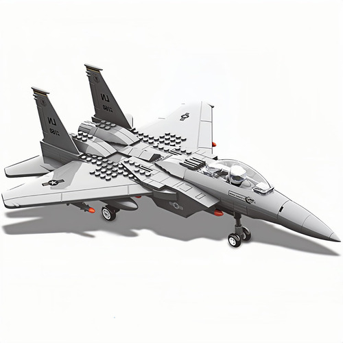 Jato De Combate Militar F-15 Eagle Compatível Com Lego, Avi