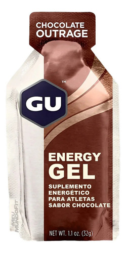 Gu Energy Gel Sabor Chocolate Belga Repositor Energético Atletas 1 Sachê 