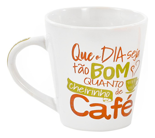 Caneca Porcelana Xícara Café Chá Frases  300ml Branca Wincy