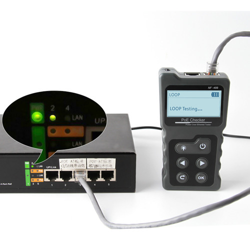 Comprobador De Cables De Red Lcd Multifuncional Poe Checker