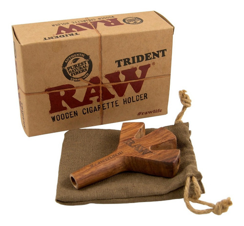 Raw Trident Holder Wooden Madera Tridente Pipa Candyclub
