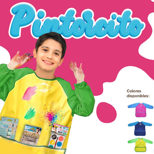 Pintorcito Sifap Delantal Infantil Tela Impermeable Colores