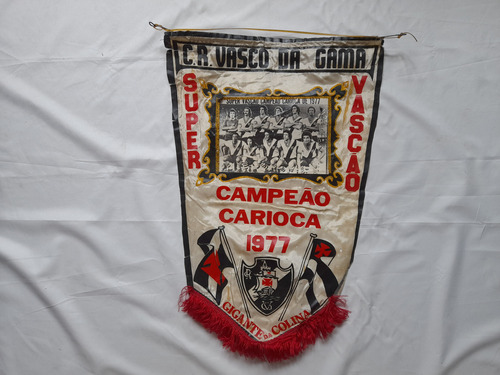 Antiguo Banderin Vasco Da Gama Campeon 1977, Con Foto