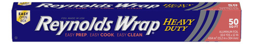 Papel De Aluminio Reynolds Wrap, Resistente, 50 Pies Cuadrad