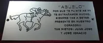Comprar Placa Recordatoria Cementerio 25x12 Caballo Jinete Acero Ino
