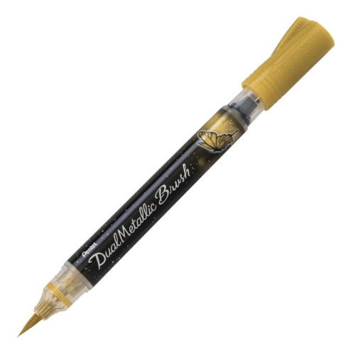 Caneta Marcador Dualmetallic Brush Dourado - Pentel