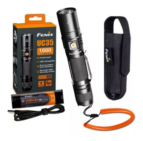 Imagen 1 de 8 de Linterna De Mano Fenix Uc35 Recargable Led 1000 L Tactica
