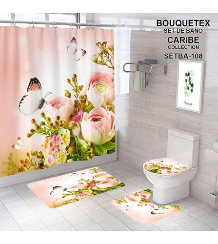 Imagen 4 de 8 de Set De Juego De Baño 3d Con Alfombra....