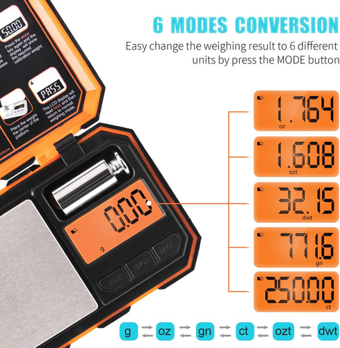 Báscula Digital Fuzion Con Pantalla Lcd, 200g X 0,01g