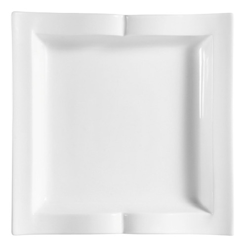 Plato Cuadrado Porcelana 10.0 In Caja 12 Unidad Color Blanco