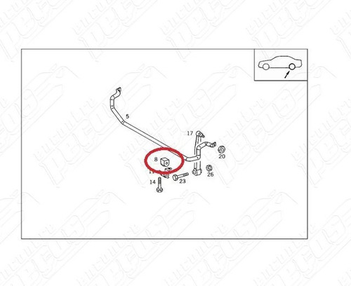 Mercedes C180 1.8 1996-1999 Bucha Estabilizadora Traseira