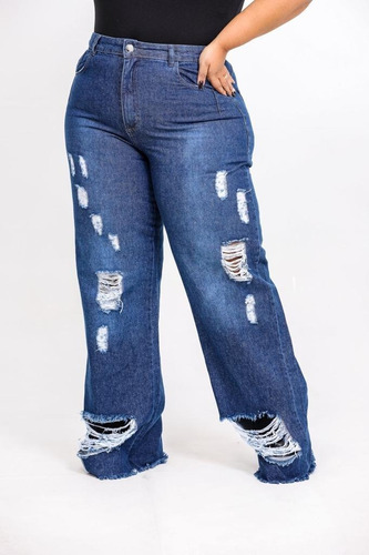 Calça Feminina Plus Size Jeans Cintura Alta 46 Á 60 Promoção