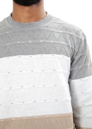 Imagem 3 de 8 de Suéter Tricô Masculino Tricolor Aspen Jota Jota Camisaria