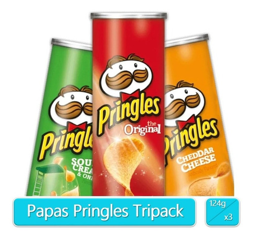 Imagen 1 de 3 de Papas Crujientes Pringles Americanas Importadas Tripack