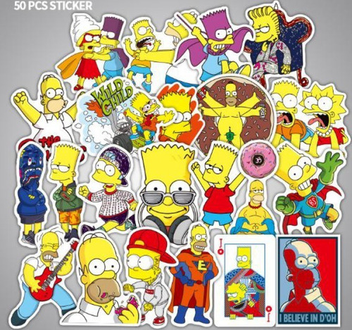 Stickers Laptop Pc Informatica Simpsons 50 Diferentes 