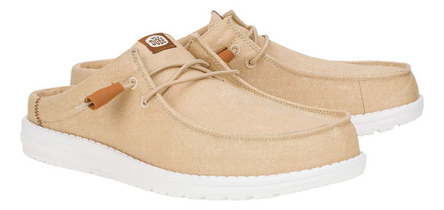 Hey Dude Wally Slip Stretch Canvas Tan/blanco Hombre