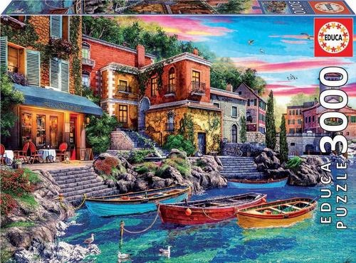Imagen 3 de 7 de Rompecabezas Puzzle Educa 3000 Piezas Puesta De Sol Italia ®