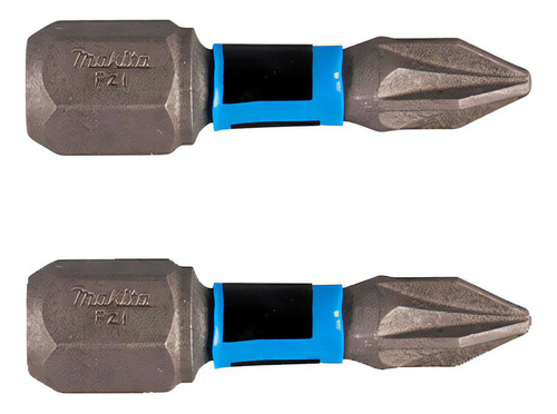 Pacote 2 Pçs Bits Phillips Torção 25mm Pz1 Makita E-03165