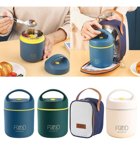 . Fiambrera Térmica De Acero Inoxidable, Taza De Sopa