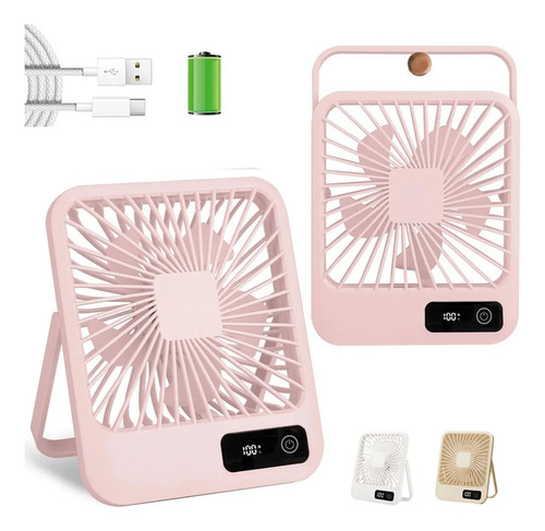 Ventilador De Escritorio, Portátil Usb Recargable Y Colgable