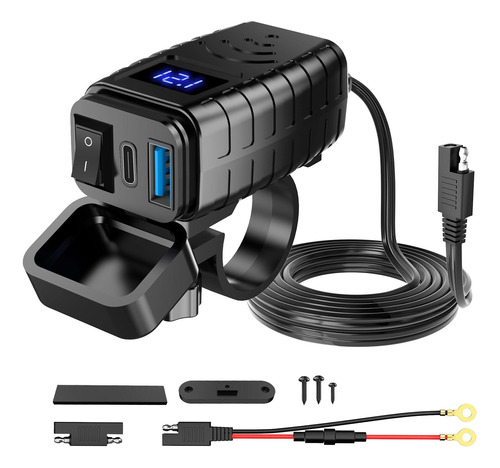 Cargador Usb Para Motocicleta, Cargador De Coche De 12 A 24v