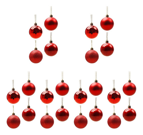 24 Piezas De Bolas De Navidad Para Decoración Rojo 4 Cm