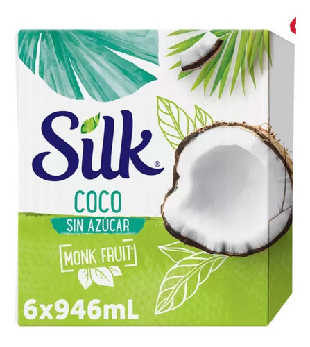 Silk Coco Sin Azúcar Con Fruta Del Monje 6 Pzas De 946 Ml