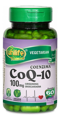 Coenzima Coq-10 100mg 60 Cápsulas - Unilife