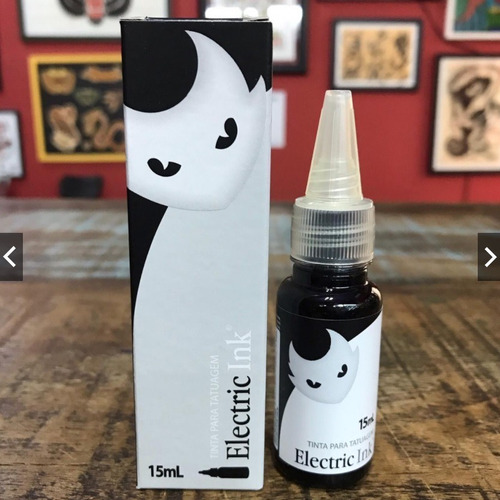 Imagem 1 de 4 de Tinta Tatuagem/tattoo Electric Ink Preto Linha 15 Ml