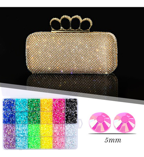Juego De Gemas De Cristal Redondas Clear Ab Diy Craft 5 Mm
