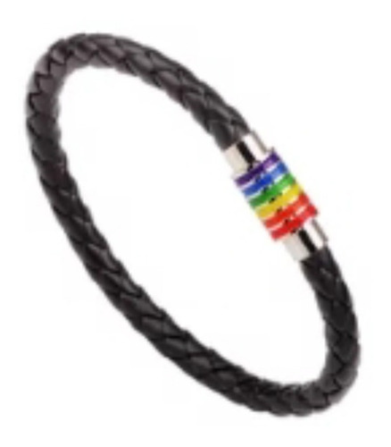 Pulsera Cuero De Vaca Punk A La Moda Orgullo Gay