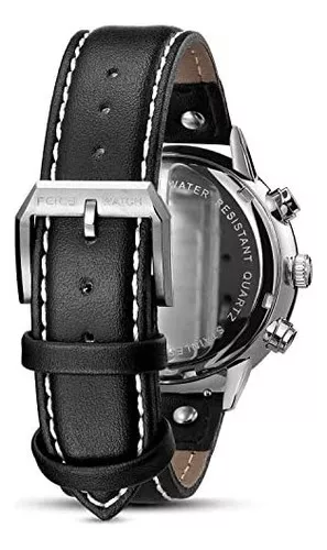 Reloj Fossil Rhett con cronómetro, de piel, color negro bq1006.
