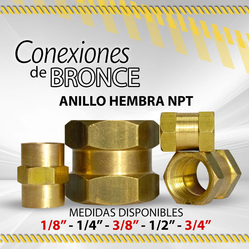 Anillo Hembra Npt / Medidas Varias / Conexiones De Bronce