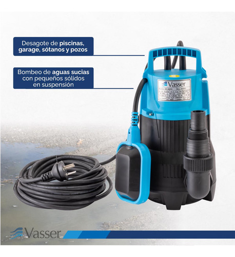 Imagen 4 de 10 de Bomba Desagote Agua Sucia Vasser De400ps 400 Watts
