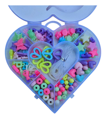 Caja Para Armar Pulseras. Kit De Insumos Para Crear Corazon