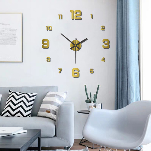 Reloj De Pared Creative Linous Diy, Acrílico Dorado, 80 13