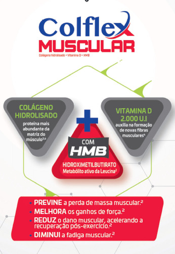 Colflex Muscular Hmb Laranja Colágeno Hidrolisado Suplemento