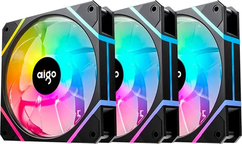 Cooler Fan Para Gabinete Aigo Am12 Pro Rgb 3 Em 1