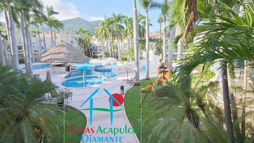 Cad Diamante Lakes Rubí 202. Terraza Con Vista A La Alberca Y Jardines
