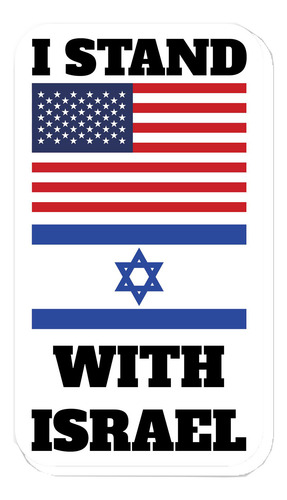 Adhesivo Con La Bandera De Estados Unidos Con Israel, Calcom