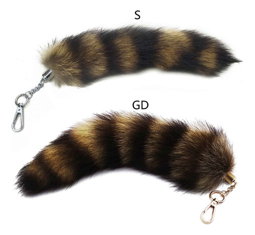 Zt Llavero Con Forma De Cola De Zorro Y Mapache