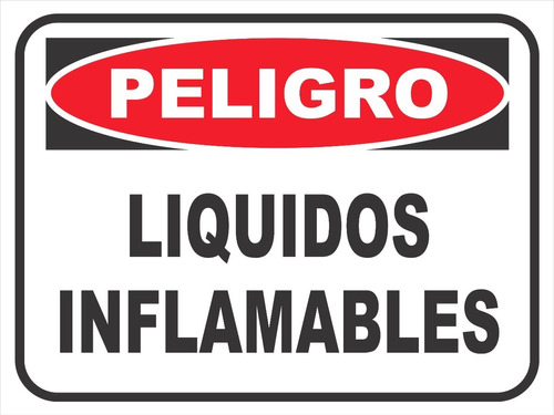 Cartel Peligro Liquidos Inflamables 30x40 Cm