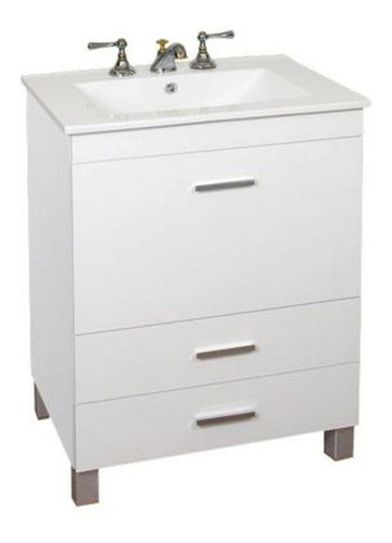 Imagen 1 de 2 de Mueble para baño Amube Vali de 61cm de ancho, 81cm de alto y 46.7cm de profundidad con bacha y mueble color blanco con tres agujeros para grifería