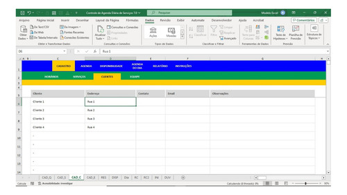 Planilha De Controle E Agenda Diária De Serviços 7.0