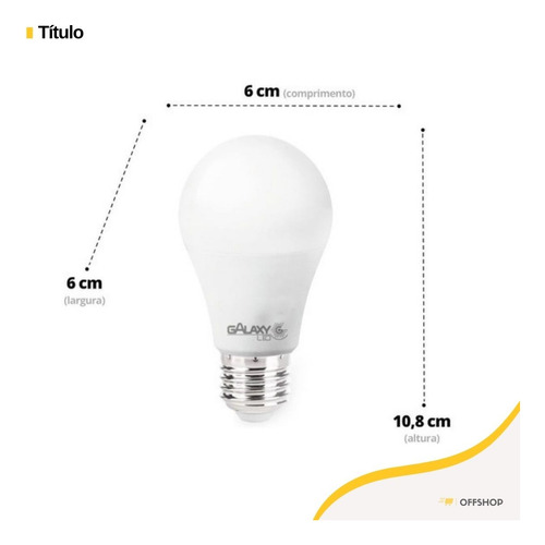 Kit 10 Lampadas Led Bulbo E27 6500k Bivolt Escritorio Casa