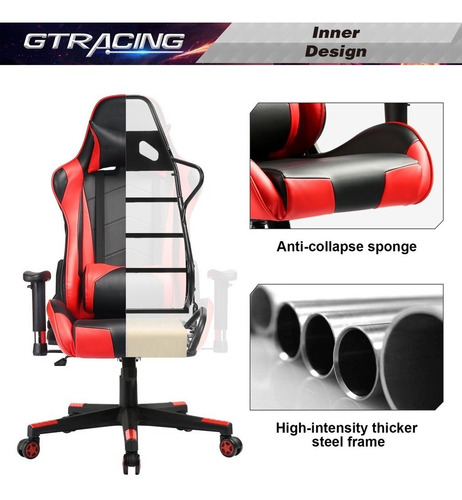 Imagen 3 de 7 de Silla Gamer Pro Series Gt099-red