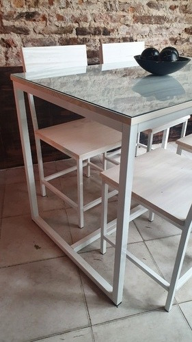 Imagen 4 de 6 de Mesa Comedor Industrial Madera Decape 120x70 + 4 Sillas