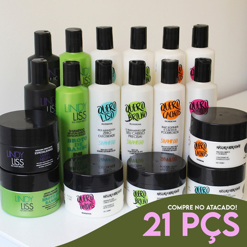 21 Itens (07 Kits) = Shampoo, Condicionador E Máscara