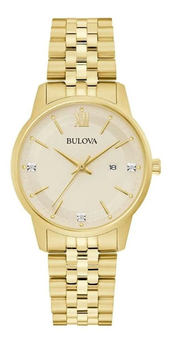 Reloj Bulova Quartz Mujer 97p155 Sutton Dorado Original