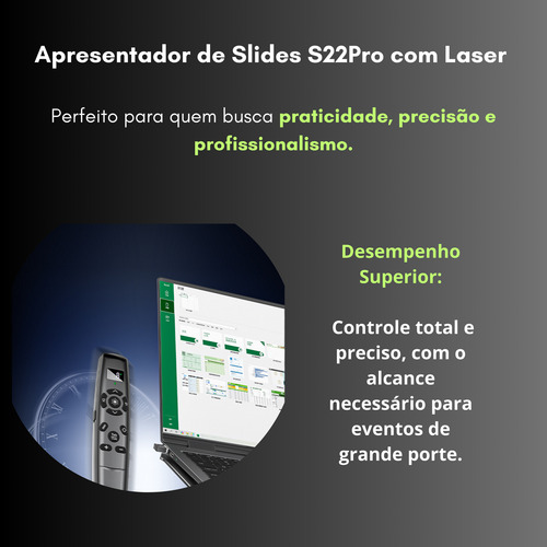 Apresentador De Slides Passador Com Laser Controle Sem Fio
